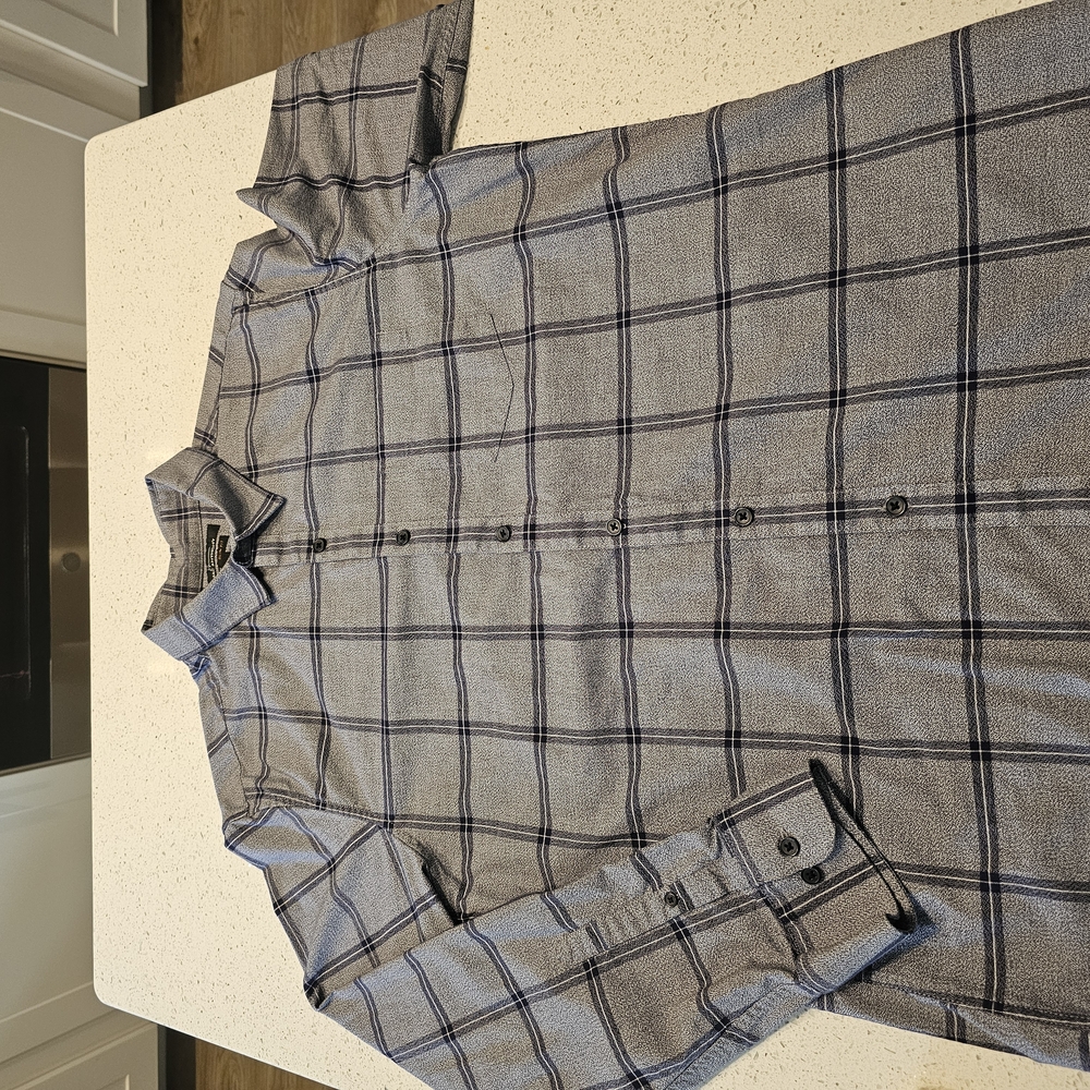 Marc Anthony Gray and Black Casual Button Down Shirt